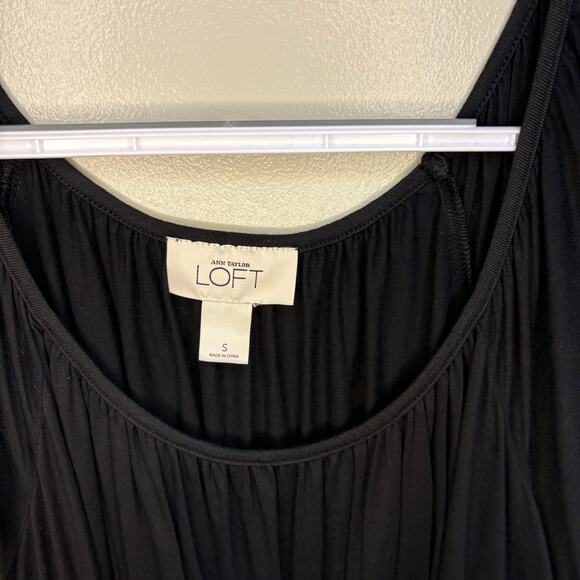 Ann Taylor Loft Little Black Dress Cottagecore Neutral Minimalist Small Mini - Picture 8 of 10